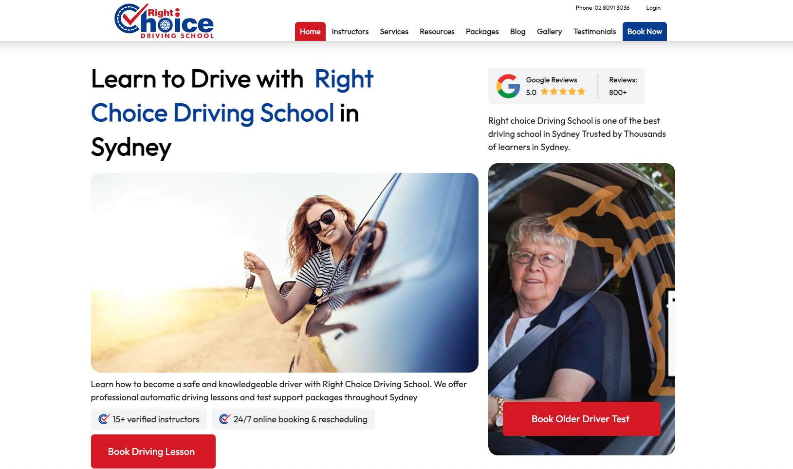 RightChoiceDriving - Driving School Website